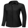 Ruisin Plus-Size Blouses & Button-Down Shirts for Women Work Shirt 3/4 roll up Long Sleeve Plus Size no Iron Fitted Wrinkle Free Blouses Tops Black Size 3XL view 2