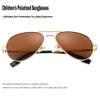Onrtry Small Polarized Aviator Sunglasses for Boys Girls Classic Metal Frame Mirrored Lens Sun Glasses - 52MM(Gold Frame/Brown Lens) view 4