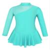 Oyolan Kid Girls Mock Neck Mesh Splice Roller Ice Figure Skating Dress Leotard Ballet Dance Wear Outfit Costumes Mint Green 6 Years view 1