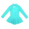 Oyolan Kid Girls Mock Neck Mesh Splice Roller Ice Figure Skating Dress Leotard Ballet Dance Wear Outfit Costumes Mint Green 6 Years view 3