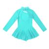 Oyolan Kid Girls Mock Neck Mesh Splice Roller Ice Figure Skating Dress Leotard Ballet Dance Wear Outfit Costumes Mint Green 6 Years view 4