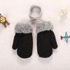 Baby Toddler Warm Knitted Gloves Fleece Lined Thick Thermal Full Finger Mittens for Girls Boys Age 1-3Years Gift (black) view 2