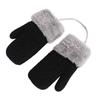 Baby Toddler Warm Knitted Gloves Fleece Lined Thick Thermal Full Finger Mittens for Girls Boys Age 1-3Years Gift (black) view 3