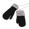 Baby Toddler Warm Knitted Gloves Fleece Lined Thick Thermal Full Finger Mittens for Girls Boys Age 1-3Years Gift (black) view 4