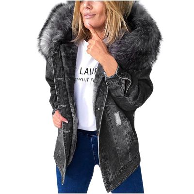 tuduoms Womens Warm Winter Jacket Coat Thick Fleece Lined Parka Jacket Faux Fur Hooded Coats with Pockets Plus Size Outwear