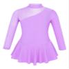 winying Girls Mock Neck Long Sleeves Tulle Splice Cut Out Back Roller Ice Figure Skating Dress Ballet Dancewear Lavender 6 Years view 1