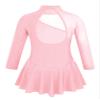 winying Girls Mock Neck Long Sleeves Tulle Splice Cut Out Back Roller Ice Figure Skating Dress Ballet Dancewear Pearl Pink 12 Years view 2
