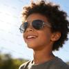 Onrtry Small Polarized Aviator Sunglasses for Boys Girls Classic Metal Frame Mirrored Lens Sun Glasses - 52MM(Gunmetal Frame/Grey Lens) view 2