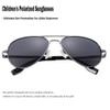 Onrtry Small Polarized Aviator Sunglasses for Boys Girls Classic Metal Frame Mirrored Lens Sun Glasses - 52MM(Gunmetal Frame/Grey Lens) view 4