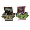 Davidamy's Gift 3D Pop-up Book Mini Castle Toys Cute Keychain for Kids Backpack, 3D Castel Scene for Girls Gift for Party Birthday etc. -Pack of 2PCS (Pink + Brown Castle Books) view 1