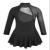 VernLan Girls Mesh Spliced Figure Ice Skating Dress Leotard Ruffle Skirt Lyrical Ballet Dance wear Performnce Costumes Black 4 Years view 2