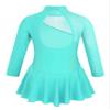 winying Girls Mock Neck Long Sleeves Tulle Splice Cut Out Back Roller Ice Figure Skating Dress Ballet Dancewear Mint Green 12 Years view 2