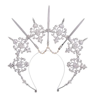 BLESSUME Halo Crown Mary Goddess Headband Women Halloween Costume Headpiece (Silver 10)
