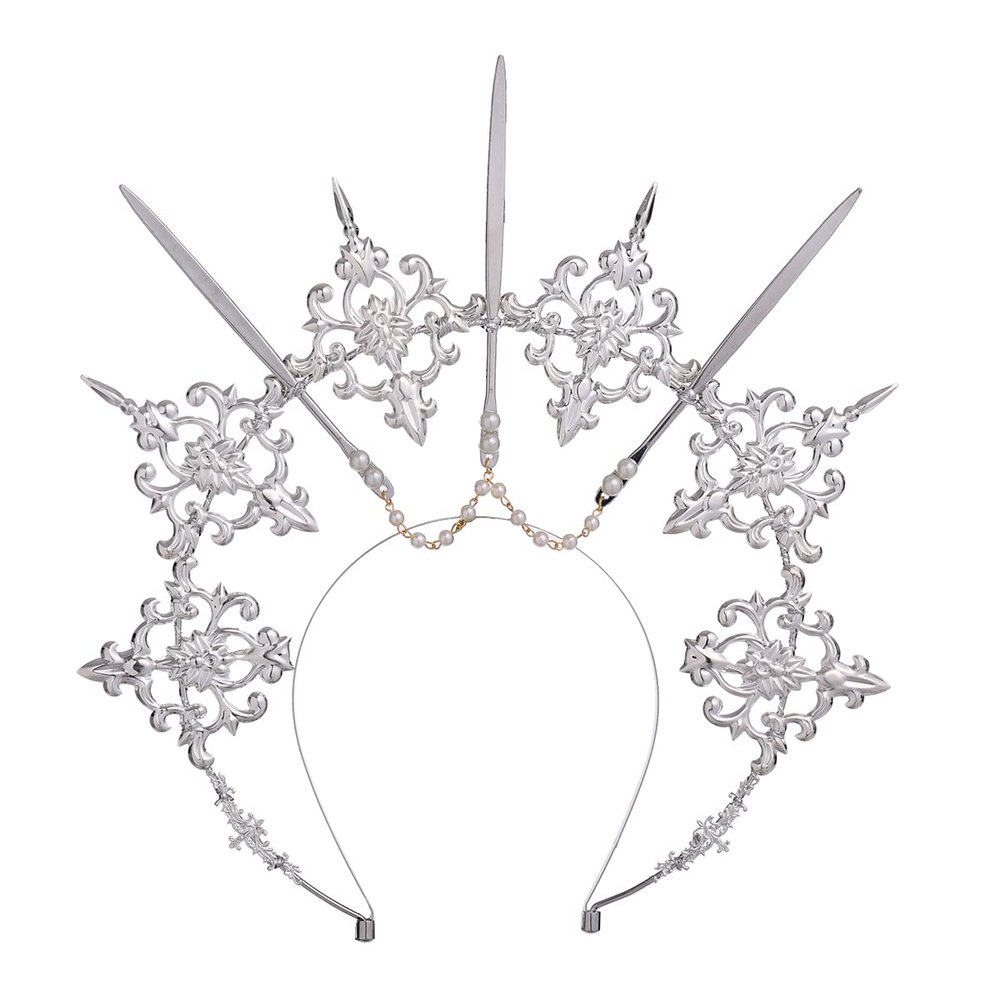 BLESSUME Halo Crown Mary Goddess Headband Women Halloween Costume Headpiece (Silver 10)