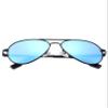 Onrtry Small Polarized Aviator Sunglasses for Boys Girls Classic Metal Frame Mirrored Lens Sun Glasses - 52MM(Black Frame/Blue Lens) view 2
