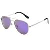 Onrtry Small Polarized Aviator Sunglasses for Boys Girls Classic Metal Frame Mirrored Lens Sun Glasses - 52MM(Silver Frame/Purple Lens)