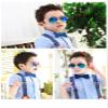 Onrtry Small Polarized Aviator Sunglasses for Boys Girls Classic Metal Frame Mirrored Lens Sun Glasses - 52MM(Silver Frame/Purple Lens) view 3
