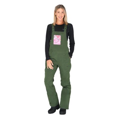 Arctix Women's Chadwick Printed Pocket Bib Overalls, Tarp Olive, X-Small Tall