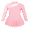 Oyolan Kid Girls Mock Neck Mesh Splice Roller Ice Figure Skating Dress Leotard Ballet Dance Wear Outfit Costumes Pearl Pink 8 Years view 1
