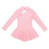 Oyolan Kid Girls Mock Neck Mesh Splice Roller Ice Figure Skating Dress Leotard Ballet Dance Wear Outfit Costumes Pearl Pink 8 Years view 3
