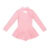 Oyolan Kid Girls Mock Neck Mesh Splice Roller Ice Figure Skating Dress Leotard Ballet Dance Wear Outfit Costumes Pearl Pink 8 Years view 4