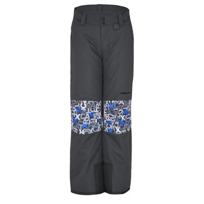 Arctix Kids Snow Pants with Reinforced Knees and Seat, Charcoal/Lettter Toss Blue, X-Small