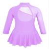 VernLan Big Girls Mock Neck Roller Ice Figure Skating Dress Dance wear Competiton Costume Gymnastic Leotard Skirt D Lavender 14 Years view 2