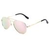 Onrtry Small Polarized Aviator Sunglasses for Boys Girls Classic Metal Frame Mirrored Lens Sun Glasses - 52MM(Gold Frame/Pink Lens) view 1