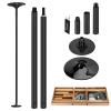 PRIOR FITNESS Premium Dance Pole - Removable 45mm Spinning & Static Heavy-Duty Steel Pole, Adjustable Height Professional Grade - Excellent for Home Exercise, Club, Gym - Black view 1