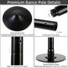 PRIOR FITNESS Premium Dance Pole - Removable 45mm Spinning & Static Heavy-Duty Steel Pole, Adjustable Height Professional Grade - Excellent for Home Exercise, Club, Gym - Black view 2