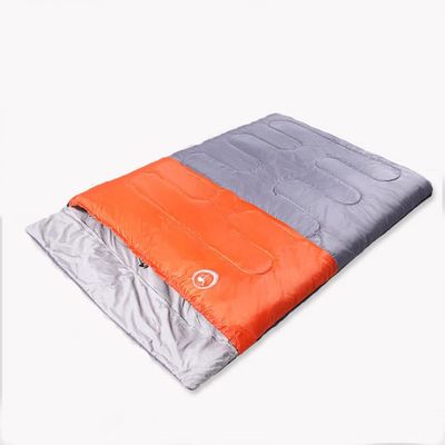 DDER Outdoor Camping Widening Thickening Hollow Cotton Warm and Moisture-Proof Indoor Cotton Lovers Sleeping Bag (Orange)