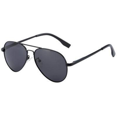 Onrtry Small Polarized Aviator Sunglasses for Boys Girls Classic Metal Frame Mirrored Lens Sun Glasses - 52MM(Black Frame/Grey Lens)