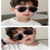 Onrtry Small Polarized Aviator Sunglasses for Boys Girls Classic Metal Frame Mirrored Lens Sun Glasses - 52MM(Black Frame/Grey Lens) view 3