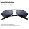 Onrtry Small Polarized Aviator Sunglasses for Boys Girls Classic Metal Frame Mirrored Lens Sun Glasses - 52MM(Black Frame/Grey Lens) view 4