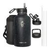 Coolflask 64 oz Insulated Water Bottle with Straw&3 Lids, Half Gallon Insulated Water Jug Galaxy Large Metal Stainless Steel Flask for Gym, Sports and Office, Keep Cold 48H Hot 24H, Starry Night view 1