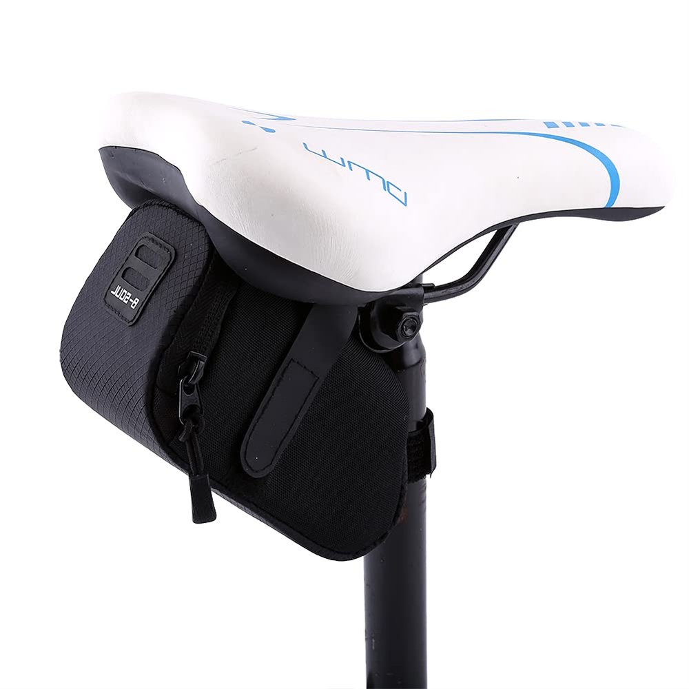 Aoutecen Saddle Bag, Zippered Under Seat Storage Bike Seat Pack for Black
