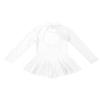 Aislor Kids Girls Mock Neck Mesh Splice Cutout Leotard Dress Figure Ice Skating Roller Skating Activedress White 12 Years view 4