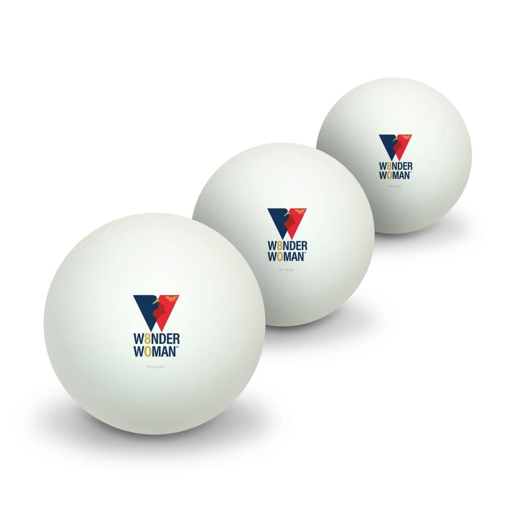 GRAPHICS & MORE Wonder Woman 80th Logo Novelty Table Tennis Ping Pong Ball 3 Pack
