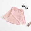 Baby Girl Kids Ruffle Blouses Long Sleeves Solid Color Doll Collar T-Shirt Top Bottom Cotton Top Basic Tees Plain Shirt (Pink,12-18 Months,12 Months,18 Months) view 2