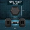 Yes4All Hex Dumbbell Rubber Grip - Premium heavy weight Dumbbell - 30lbs view 3