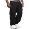 Rela Bota Men's Cargo Pants Relaxed Fit Sport Pants Jogger Sweatpants Drawstring Outdoor Trousers with Pockets Black 4XL view 2
