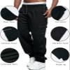 Rela Bota Men's Cargo Pants Relaxed Fit Sport Pants Jogger Sweatpants Drawstring Outdoor Trousers with Pockets Black 4XL view 3