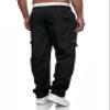 Rela Bota Men's Cargo Pants Relaxed Fit Sport Pants Jogger Sweatpants Drawstring Outdoor Trousers with Pockets Black 4XL view 4