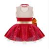 Moily Kids Girls Christmas Dance Dress - Sequins Figure Skating Tutu Ballet Leotard for Holiday Party - Red, 8 Years view 2
