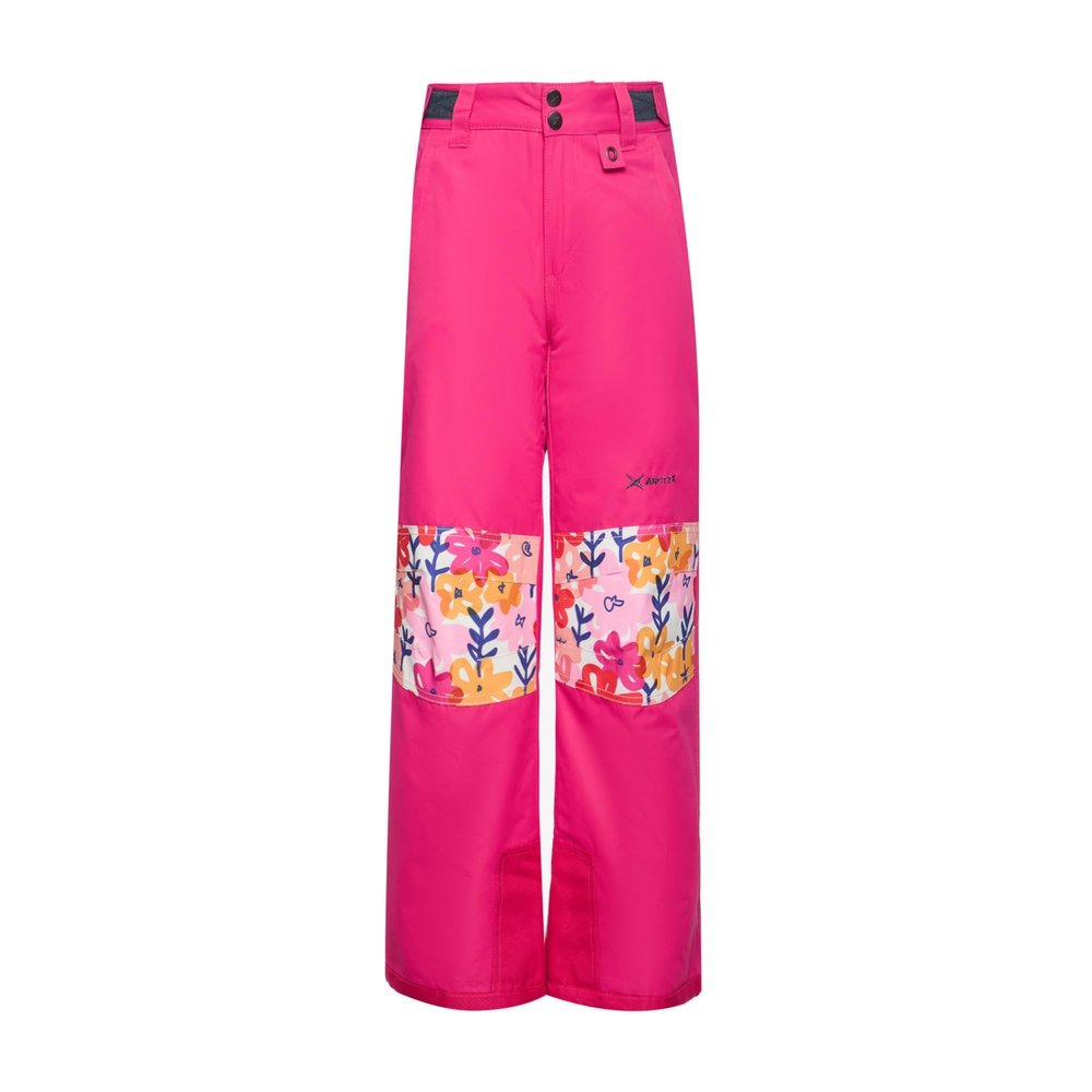 Arctix Kids Snow Pants with Reinforced Knees and Seat, Loose Floral, X-Large