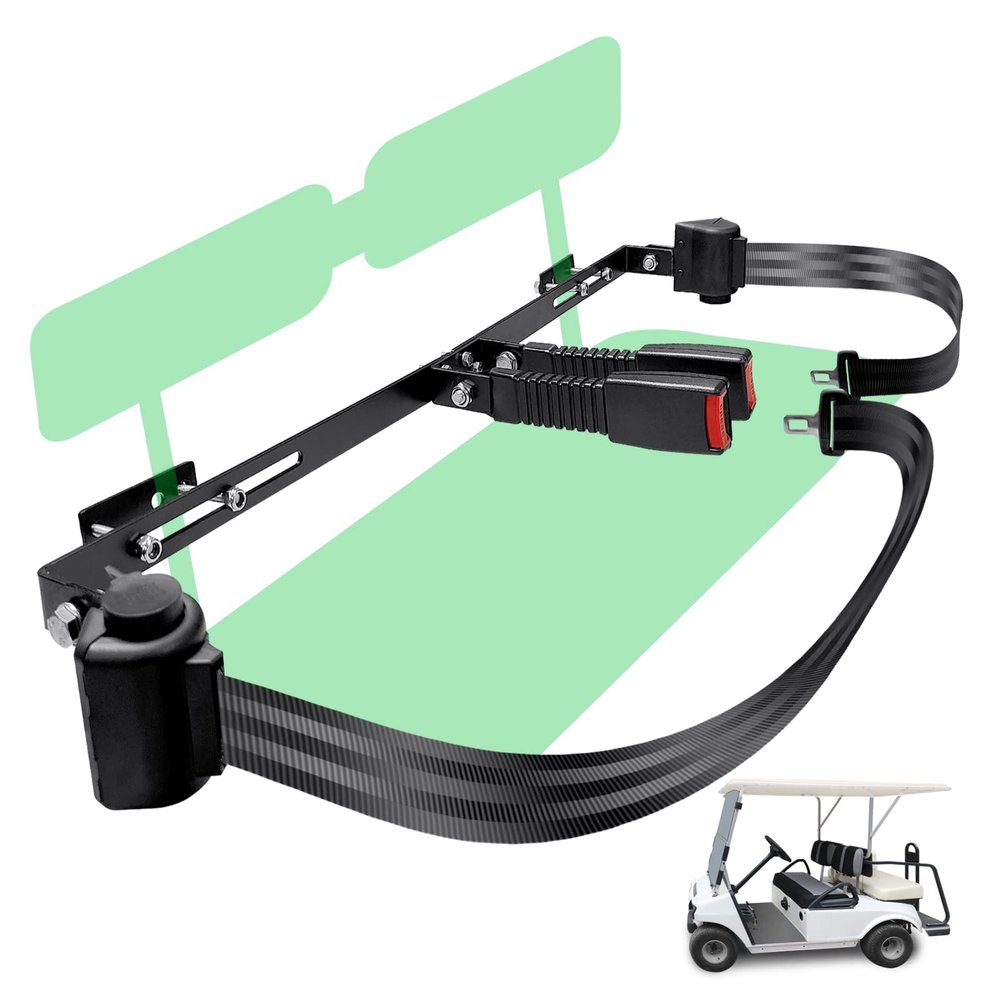 AIWEILUCK Golf Cart Retractable 2 Passenger 42" Seat Belts with Bracket Kit for Yamaha Club Car DS Precedent EZGO TXT RXV