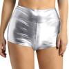 Yeeye Womens Shiny Metallic Booty Shorts Dance Sports Bottoms Rave Party Hot Pants Clubwear Dancewear Metallic Large view 1