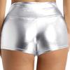 Yeeye Womens Shiny Metallic Booty Shorts Dance Sports Bottoms Rave Party Hot Pants Clubwear Dancewear Metallic Large view 4