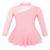 winying Girls Mock Neck Long Sleeves Tulle Splice Cut Out Back Roller Ice Figure Skating Dress Ballet Dancewear Pearl Pink 10 Years view 1