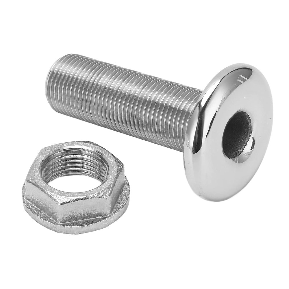 Marine Thru Hull Fitting Connector 3/8 Inch Steel Boat Drain Outlet Scupper for Easy Installation and